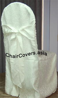 White Damask Chair cover